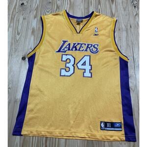 Vintage 90s Reebok NBA Los Angeles Lakers Shaquille O’Niel Shaq Jersey Size XL